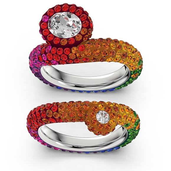 Swarovski Atelier Tigris ring Set (2), size 55/7 Multicolored, Rhodium plated - Picture 2 of 7